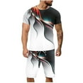 thumbnail image 2 of Athletic Sweatsuits for Men Casual Short Set Jogging Suits Printed Plus Size Fitness Running 2 Pc Outfit, 2 of 5