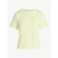 thumbnail image 5 of Free Assembly Women's and Women's Plus Cotton Cropped Boxy Tee with Short Sleeves, Sizes XS-4X, 5 of 5