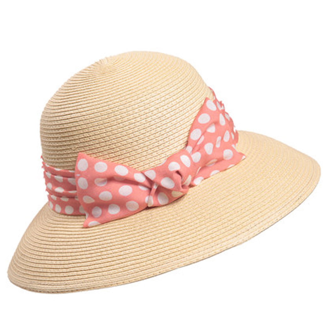 FROFILE Womens Summer Sun Hats Bowknot Wide Brim Beach Cap Floppy Leisure  Straw Hat