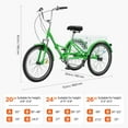 thumbnail image 6 of SKYSHALO Adult Tricycles 7 Speed 20/24/26 Inch, Cruiser Trike with Carbon Steel Frame, Carrying Basket & Adjust Seat, Ideal for Picnic & Shopping, Suitable for Seniors, Women, Men - 24" Green, 6 of 9