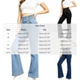 thumbnail image 3 of Women's Smoked High Waist Flare Jeans Vintage Washed Stretch Denim Bootcut Pants with Pocket Slim Fit Y2K Casual Streetwear Jeans Black, 3 of 5