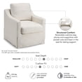 thumbnail image 6 of Harper Swivel Accent Chair with Slipcover - Ivory Basketweave Fabric, 6 of 7