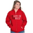 thumbnail image 4 of Weightlifting Quote Spotter Wanted Zip Hoodie Sweatshirt Women Brisco Brands S, 4 of 5