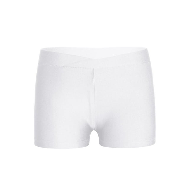 iiniim Shorts de Danse Extensibles pour Filles, Bas de Gym, Ballet, Yoga, Blanc 16