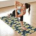 thumbnail image 6 of Darkblue Daisy Flower Yellow Centers Pattern Hot Yoga Mat Towel Non Slip for Hot Yoga - Quick-Drying Yoga Mat Cover with 4 Corner Pockets with Travel Bag - Hot Yoga Towel Non Slip 74"x26", 6 of 6