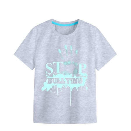 

Girls Tops Summer Soft Short Sleeve Crew Neck Color Printed Fashion Casual Sports Style Children Tops
