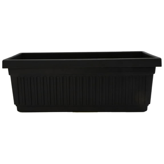 The HC Companies 18-Inch Venetian Window Planter Box with Drain Plug, Black