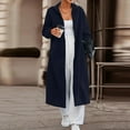 thumbnail image 2 of RYRJJ Womens Long Cardigans with Hood Oversized Open Front Long Sleeve Casual Cardigan Loose Coat with Pockets(Navy,XXL), 2 of 4