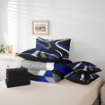 thumbnail image 6 of Feelyou Modern Minimalist Twin Bedding Sets 7pcs, Black Blue Gray White Bedding Comforter Set, Geometric Lines Sheet Sets, 6 of 8