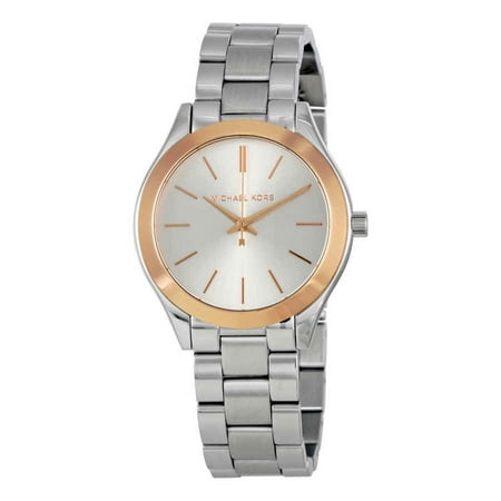 michael kors women s mini slim runway silver-tone watch mk3514