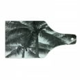 thumbnail image 1 of Palm Tree Cutting Board, Palm Tree Silhouette Exotic Plant on Dark Theme Foliages Relaxing in Nature Image, Decorative Tempered Glass Cutting and Serving Board, Wine Bottle Shape, Black, by Ambesonne, 1 of 1