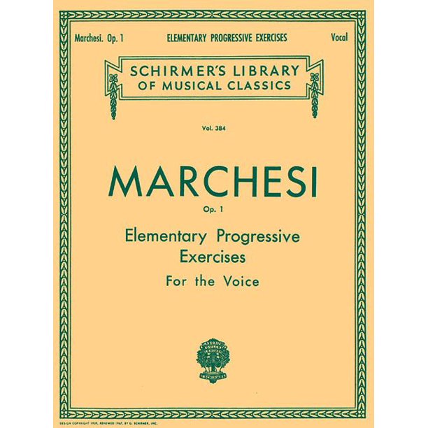 Elementary Progressive Exercises Op 1 Schirmer Library Of Classics Volume 384 Voice Technique Paperback Walmart Com Walmart Com