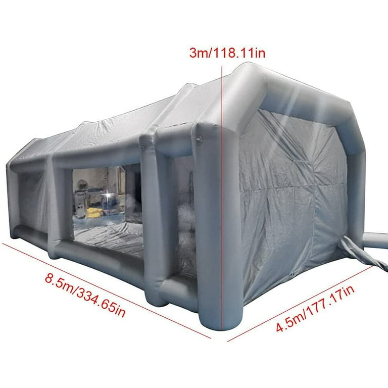 Anqidi Portable Inflatable Car Tent 26x15x10 Ft Oxford Cloth PVC Spray  Paint Booth w/Air Filter System Gray - Walmart.com