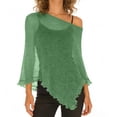 thumbnail image 2 of APEXFWDT Womens Off Shoulder Sheer Cover Ups Lightweight Mesh Shrug Summer Trendy Poncho Tops, 2 of 6