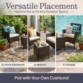 thumbnail image 5 of Lavish Home 3-Piece Outdoor Patio Furniture Set with Chairs and Table (Brown), 5 of 7