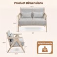 thumbnail image 3 of Costway Loveseat for Small Spaces - Soft Chenille Armchair with Throw Pillows, Gray, 3 of 10