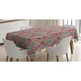 thumbnail image 1 of Ambesonne Tribal Tablecloth Rectangular Table Cover, Diagonal Ethno Pattern, 60"x84", Purple and Teal, 1 of 4