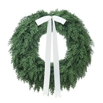 Evergreen Natural Feel Cedar Artificial Christmas Wreath, Green, 22", by My Texas House
