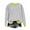 Grey, variant on Women's Contrasting Color Round Neck Long Sleeve Casual Sweatshirt, Soft Cotton Pullover Top with Contrast Cuffs and Double Needle Stitching for Autumn Winter, Daily Wear and Party Outfits Black L
