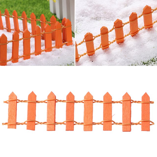 OULII Lot de 1 Mini Décoration de Clôture Bois Orange pour Décorations de Maison d'Hôtes