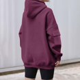 thumbnail image 6 of DeHolifer Women's Sweatshirts Solid Color Long Sleeve Side Pockets Hoodies Pullover Sweatshirts Casual Loose Pullover Tops Hot Pink M, 6 of 6