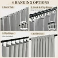 thumbnail image 2 of 100% Blackout Curtains 2 Panels Set, 52" Back Tab/Rod Pocket with Machine Washable Linen Textured Blackout Drape for Bedroom, Curtains,Grey, 2 of 7