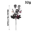 thumbnail image 3 of 18 Inch Spooky Halloween Decorations Black Skull Floral Pick Halloween Party Decor for Indoor Table Centerpiece Home Display 1 Pack, 3 of 7