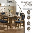 thumbnail image 3 of Harper & Bright Designs Expandable Dining Table Set for 6, Wooden Rectangular Kitchen Table with Removable Leaf, 4 Upholstered Dining Chairs and Long Bench, Light Brown, 3 of 20