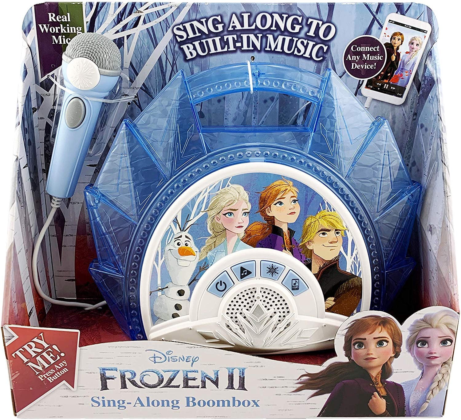Disney's Frozen 2 Sing Along Boombox with Microphone for Kids