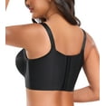 thumbnail image 2 of Exerin Women's Push Up Underwire Full Coverage Sculpting Uplift Support Hide Back Fat Bra(34C,Black), 2 of 7