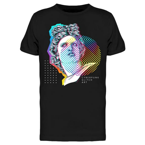 Apollo Head Glitch Art T-Shirt Men -Image by Shutterstock, Male XX-Large
