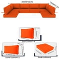 thumbnail image 6 of Outdoor Sectional Replacement Cushion Set, 14 Pcs Waterproof Patio Sofa Cushions 4" Foam High-Density Couch Cushion for 12-Seat Sectional Rattan Conversation Sets(Liner&Cover) (Orange), 6 of 7