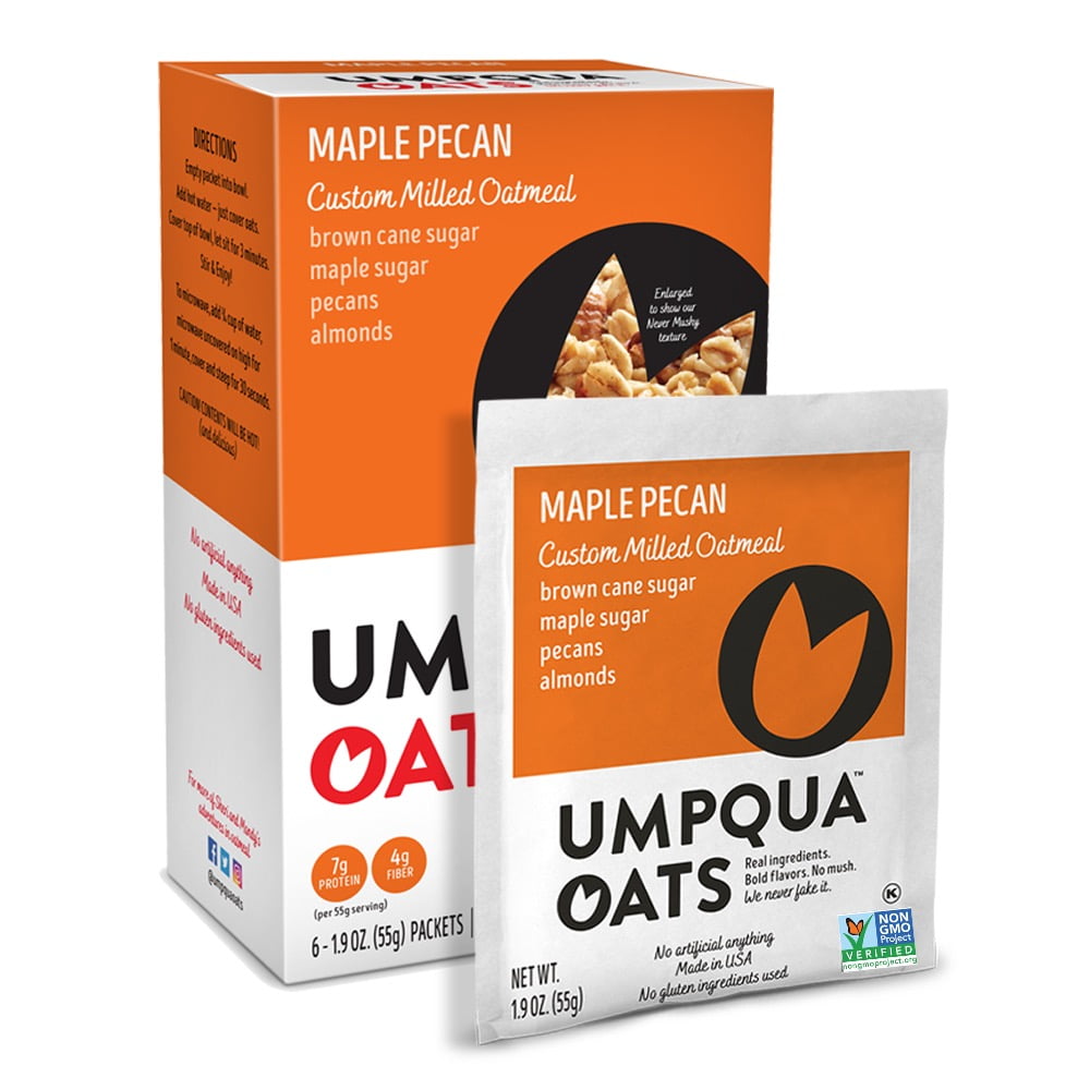 Umpqua Oats, Oatmeal Packets, Maple Pecan, 1.9 oz, 6 Packets