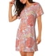 thumbnail image 2 of Fotbe Corals Bata de Dormir para Mujer con Estampado, Camisón de Algodón de Manga Corta, Ropa de Dormir Casual, 2 of 6