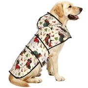 Christmas dog Dog Rain Coat – Waterproof Adjustable Pet Dog Rain Jacket with Harness Opening, Reflective Stripes & Hood – Lightweight Polyester Twill for Small, Medium & Large Dogs Medium