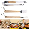 thumbnail image 2 of COOLHOOD BBQ Tool Set Grills Tool with Wooden Handle Campings Barbecues Spatulas, Fork, Tongs Grilling Tool for Outdoor Grills, 2 of 3