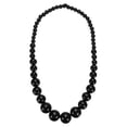 thumbnail image 1 of Collar de Perlas Gruesas Uxcell, Collar de Perlas de Madera Redondas, Collar de Perlas Grandes para Mujeres y Hombres, Joyería Hecha a Mano, Accesorios de Moda, Negro, 1 of 6