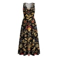 thumbnail image 4 of STETMN Boho Maxi Dress for Women Deep V Neck Tank Dress Floral Print Long A-line Vacation Dresses, 4 of 8