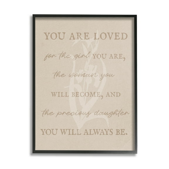 Stupell Industries Precious Daughter Family Phrase Botanical & Floral Painting Black Framed Art Print Wall Art, 11 x 14