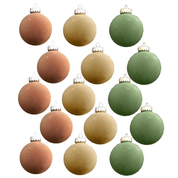 Deeceymbur Christmas Trees Ornament Flocked Balls 12 Pieces Brown Decorative Hanging Balls for Xmas Trees Decor Home Holiday and Party Decoration