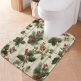 thumbnail image 6 of 2 Piece Bath Mat Set with U-Shaped Toilet Mat and Rectangle Bath Rugs Non Slip Machine Washable Bathroom Mats Pine Boughs and Holly Pattern, 6 of 7
