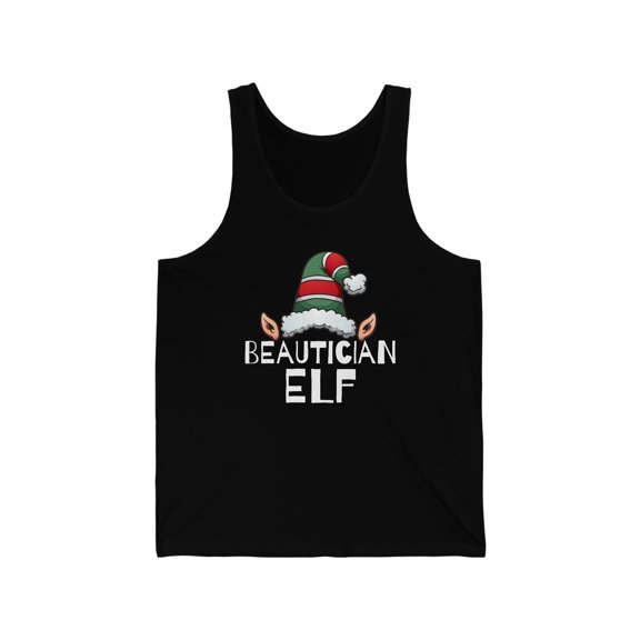 Beautician Elf Christmas Unisex Tank Top, XS-2XL Holidays Xmas Elves