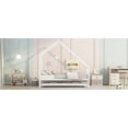 thumbnail image 3 of CLEARANCE! Metal House Bed With Trundle, Twin Size House Bed White, 3 of 9