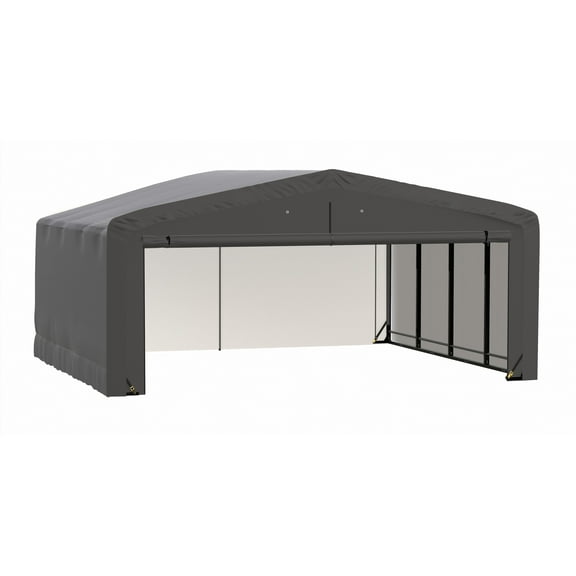 Sheltertube Wind And Snow-Load Rated Garage, 20X18X10 Grey