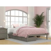 AFI Colorado 14" Full Wood Platform Bed Frame with Set of 2 Storage Drawers, Grey