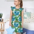 thumbnail image 4 of Balery Hawaii Palms Camisón de princesa para niñas, pijama de algodón con mangas abullonadas, suave y bonito.-Small, 4 of 6