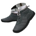 thumbnail image 3 of Chenyee Mens Snow Boots Outdoor Non Slip Work Shoes Winter Trekking Furry Lined Warm Lace Up Ankle Booties, 3 of 7