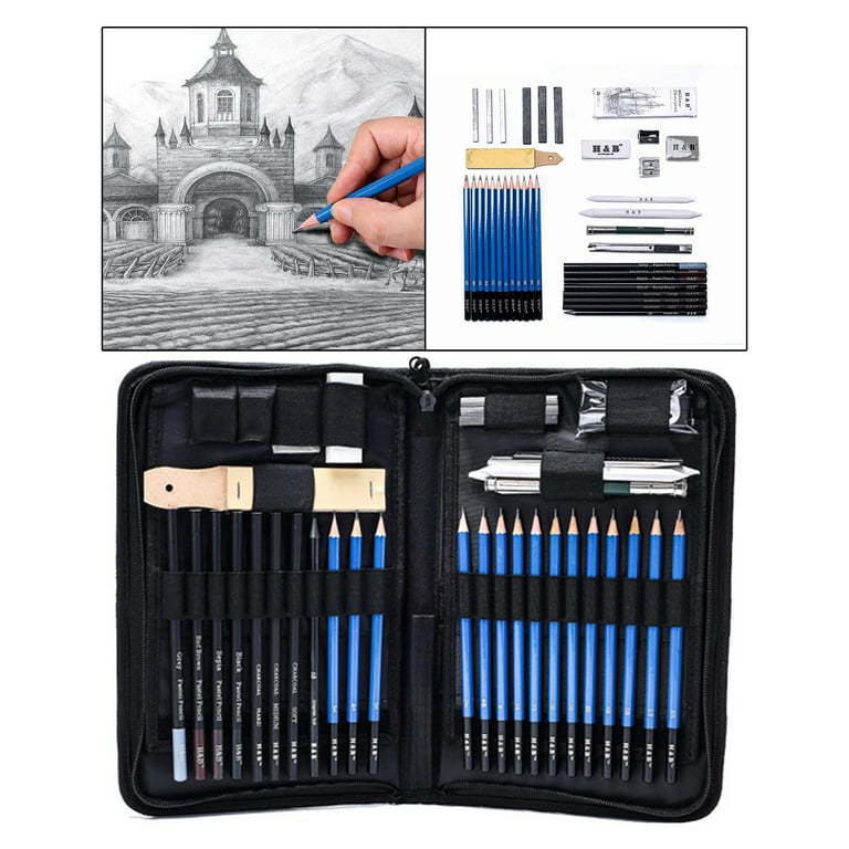 H&B 40pcs Professional Sketch Charcoal Pencil Set for kid easy pencil  drawing for wholesale, Sketch Pencil