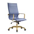 thumbnail image 1 of Silla de Oficina LeisureMod Harris Respaldo Alto Cuero PU Dorado, 1 of 7