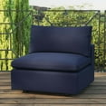 thumbnail image 2 of Modular Lounge Sofa Middle Chair, Blue Navy, Fabric, Modern Contemporary, Outdoor Patio Balcony Cafe Bistro Garden Furniture Hotel Hospitality, 2 of 7